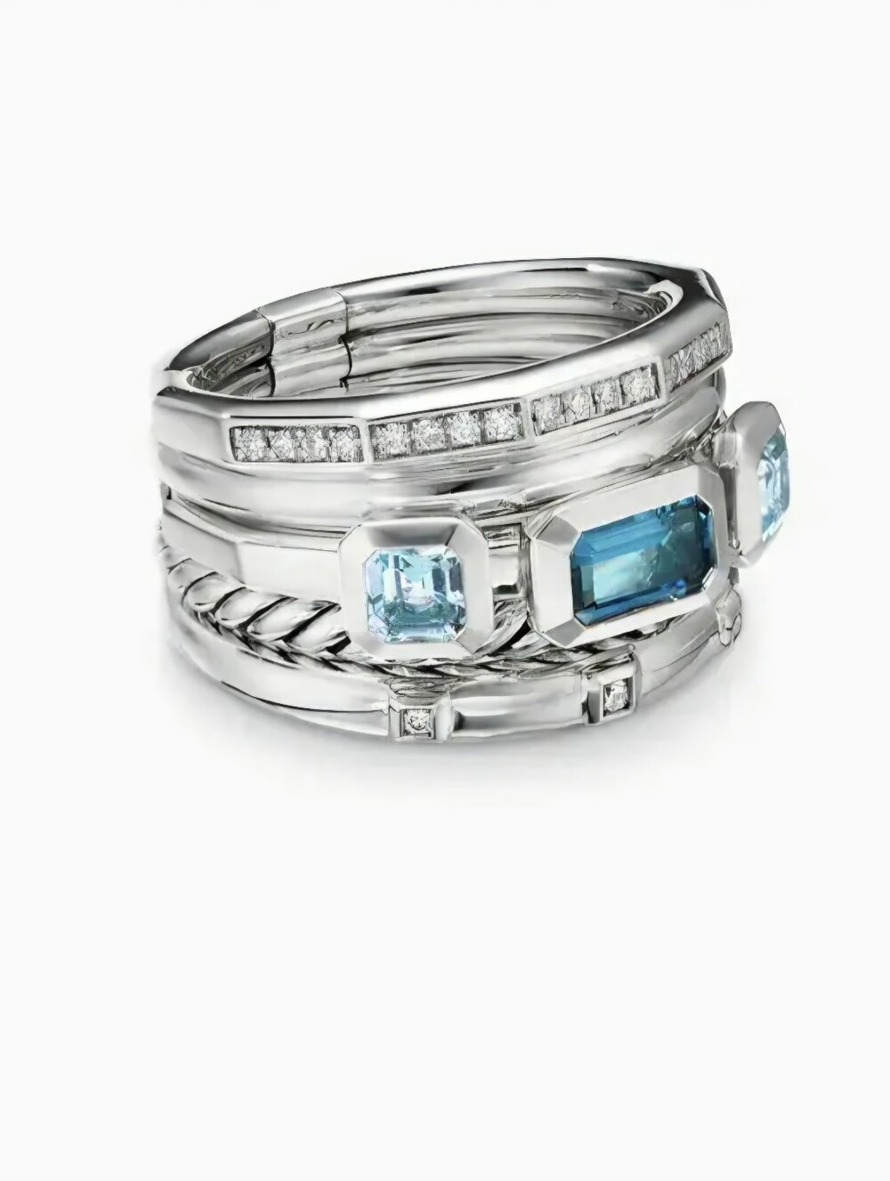 Authentic David Yurman Stax Five Row Ring Size 6 1/2